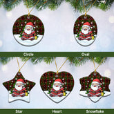 Buchan Modern Tartan Christmas Ceramic Ornament - Scottish Santa Style